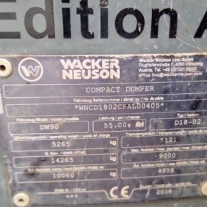 foto 9t dumper Wacker Neuson DW 90
